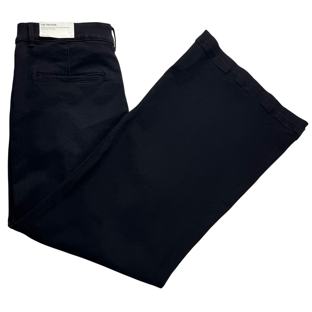 Ann Taylor The Trouser High Rise Wide Leg Black Denim Jeans Size 16 NWT